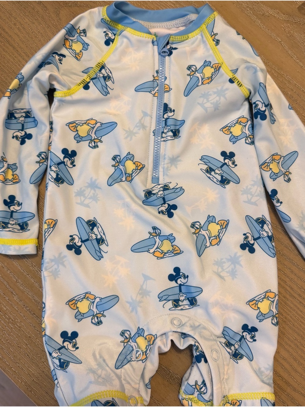 Disney Baby Blue Surf Print One-Piece Bathing Suit